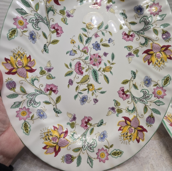 2 Haddon Hall Minton Bone China Oval Platters B-1451 13 3/4" × 10 34" B-1451 - Picture 5 of 12